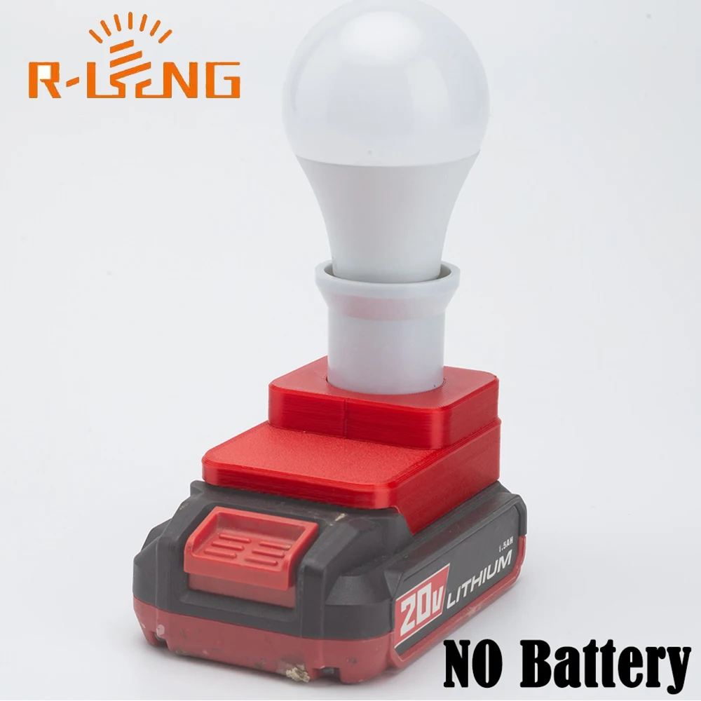 5W LED Work Light Work E27 Bulb For Bauer 20V Series Lithium Battery Indoor and outdoor Emergency Lamp (NO Battery )