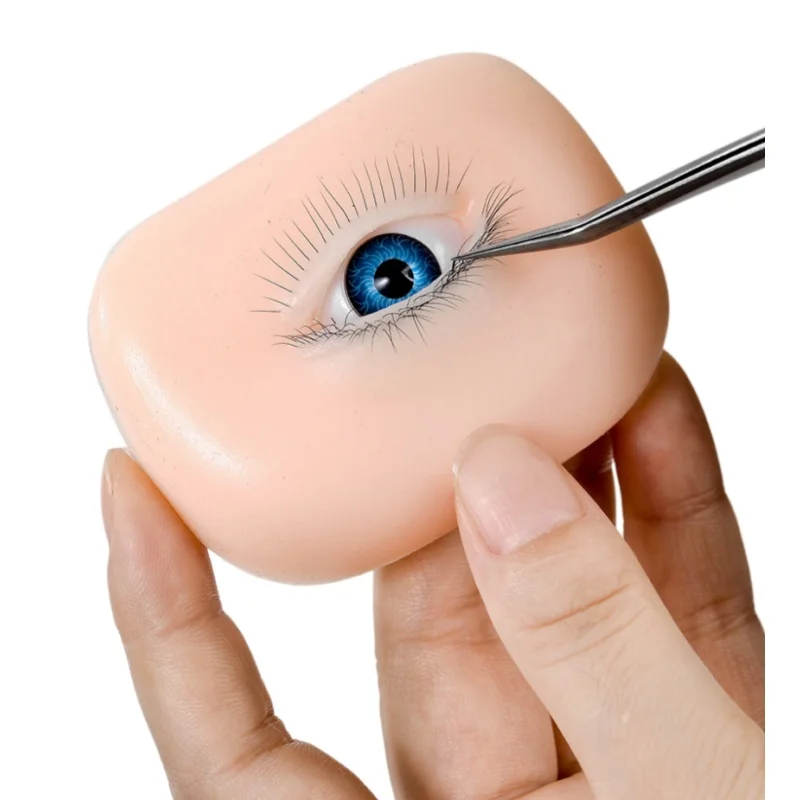 3D Eyelash Extension Academy School Training Practice Mannequin Head Realistic 3-Layer Silicone Open Eye Model For Beginner