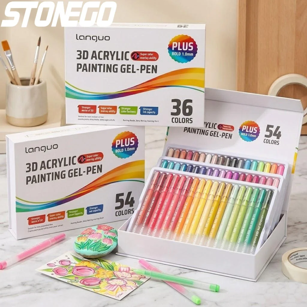 

Профессиональный набор 3D-гелевых ручек с яркими цветами для рисования на бумаге, камне, стекле, ткани