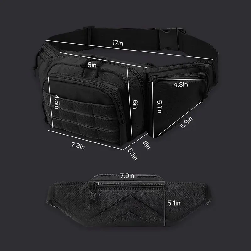 600D Oxford Multi-Pocket Waist Pack Adjustable Outdoor Utility Belt Bag for Hiking Fishing Cycling Camping Travel view 2