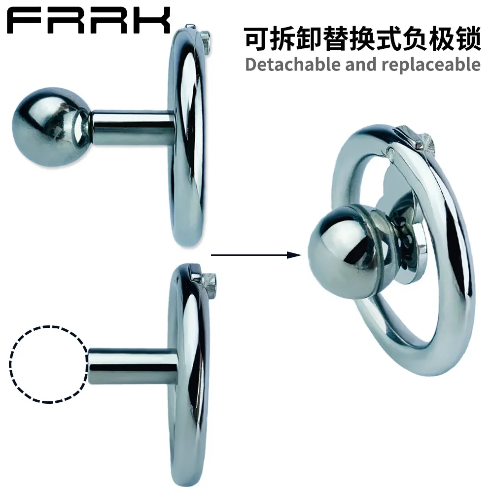 Negative Series Low Pressure Solid Steel Ball Column Removable Male Metal Chastity Lock Inverted Penis Cage Didlo For sex Slutty