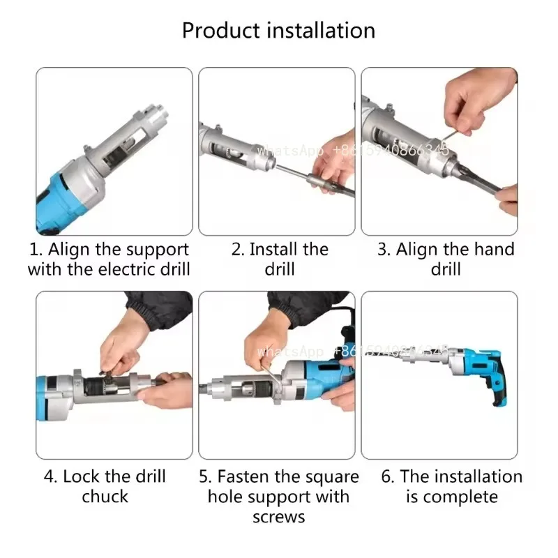 Woodworking opening bracket Drill bit fixing tool Bracket tenoning machine Tenon and mortise square hole drill