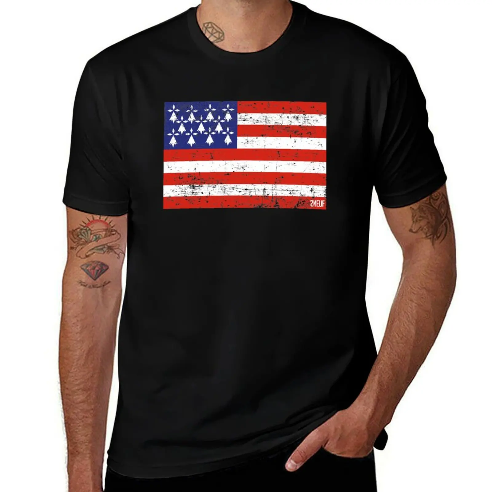 BZH FLAG - [REMASTERED] T-Shirt Basic Simple Casual Short Sleeve Tee