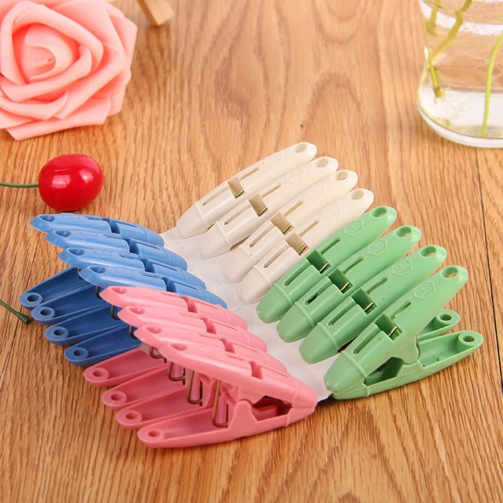 16PCs Non-Slip Clothespins Practical Heavy Duty Plastic Laundry Clothes Clips 4 Colors Hanger Clip Home Closet Bathroom