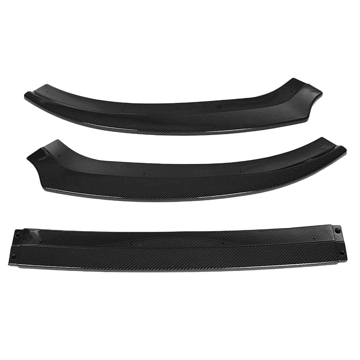 Carbon Fiber Look/Black 3PCS Car Front Bumper Lip Splitter Spoiler Guard Cover Trim For Ford For Focus RS / ST 2016 2017 2018