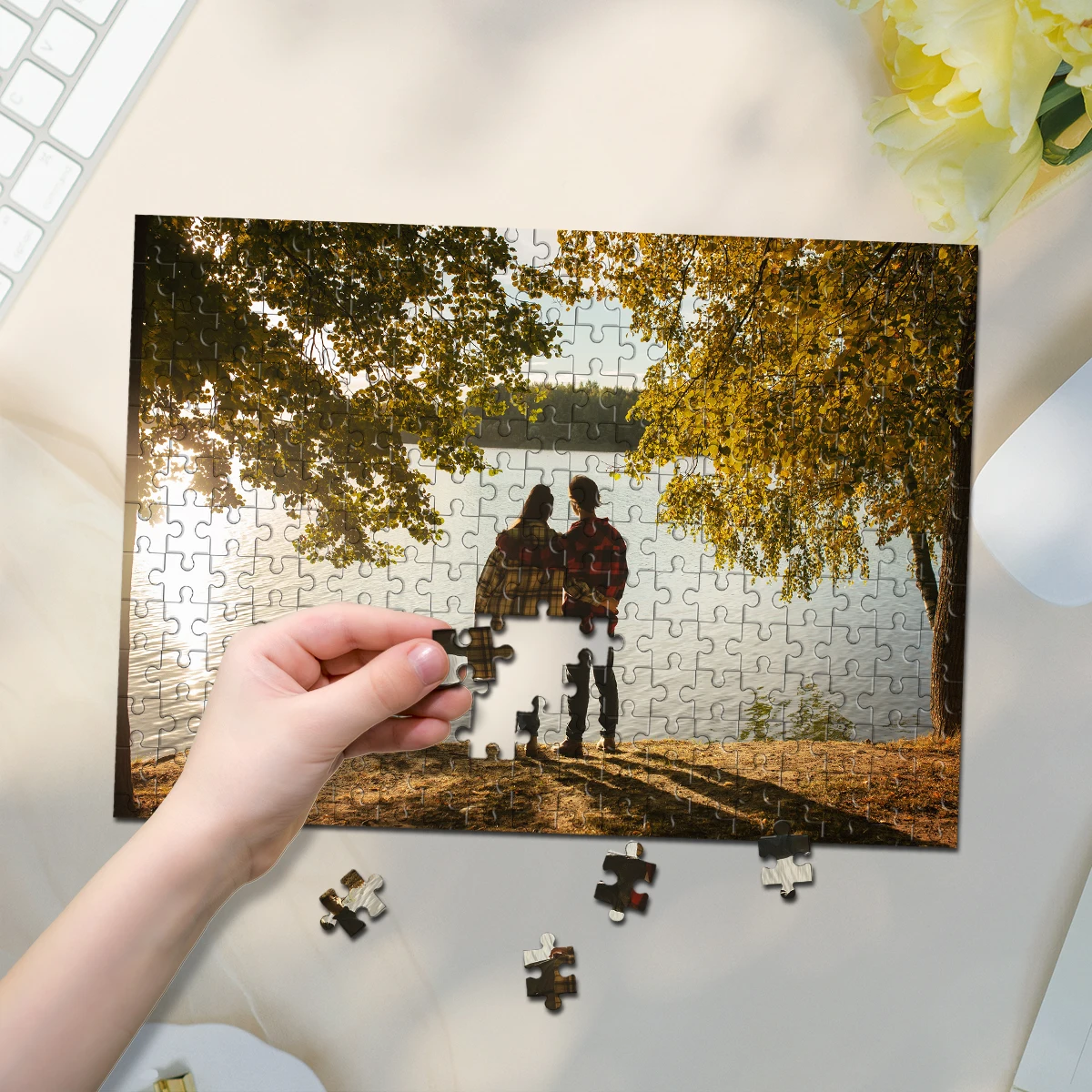 35/300/500/1025pcs Personalized Custom Photo Puzzle couple Colorful Photo Puzzle Decorative Memory