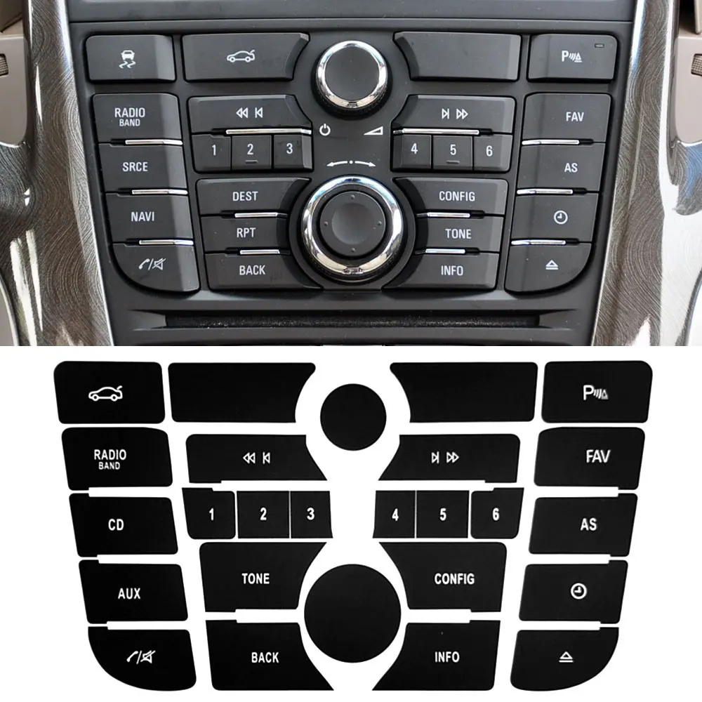 For Opel Astra J Button Sticker Climate Radio Panel Repair For Vauxhall Astra J GTC Car Accessories Refinishing Meriva B Switch