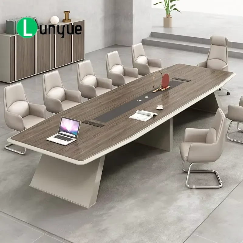 Modern Rectangular Conference Table Large Boardroom Meeting Desk Custom Office Furniture for Business Negotiation Training