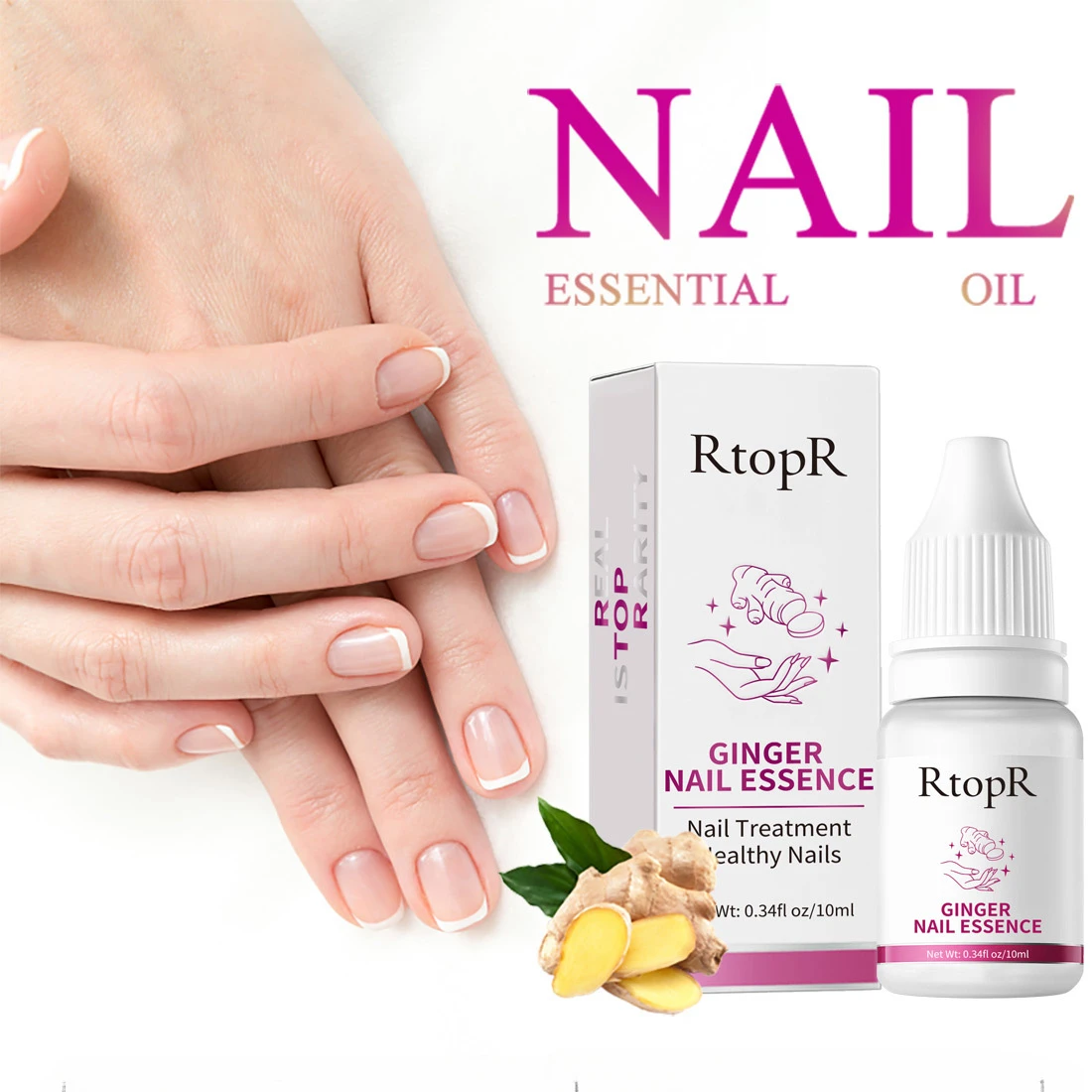 10ml Ginger Nail Essence nutriente unghie ruvide Anti Paronychia addensare Crack Nail Repair siero per il trattamento delle infezioni dell'unghia del piede