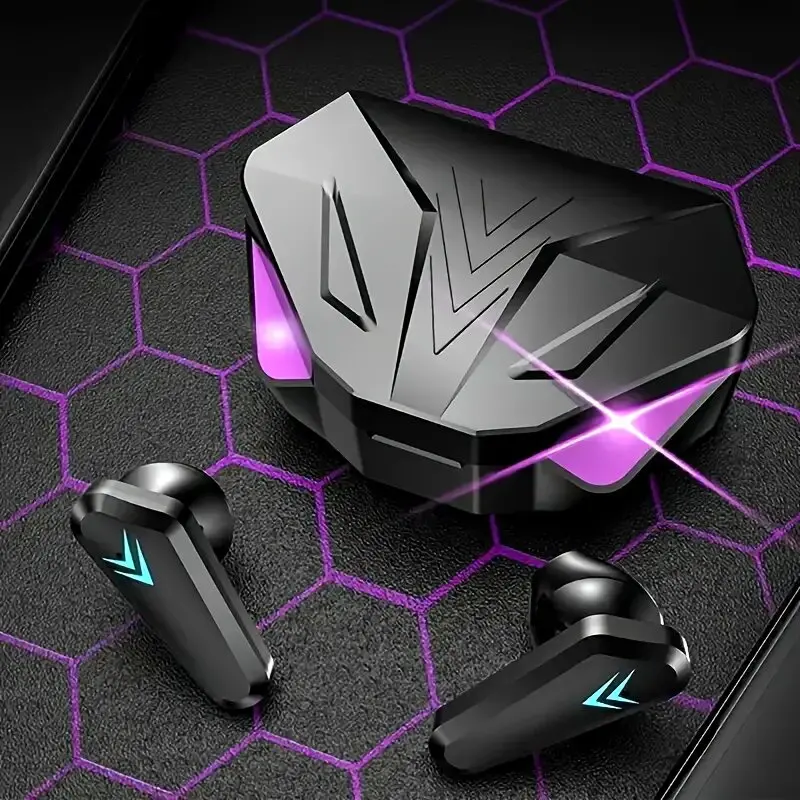 Gaming Headset with LED Display, X15 TWS Wireless Bluetooth Headphones Touch Control Earbud with Mic for PC Mobile Phones