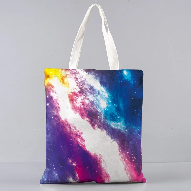 Marble Stone Print Canvas Tote Shoulder Packaging Storage Bags Street Fashion Reusable Shopping Bag for Women Shopper Handbags