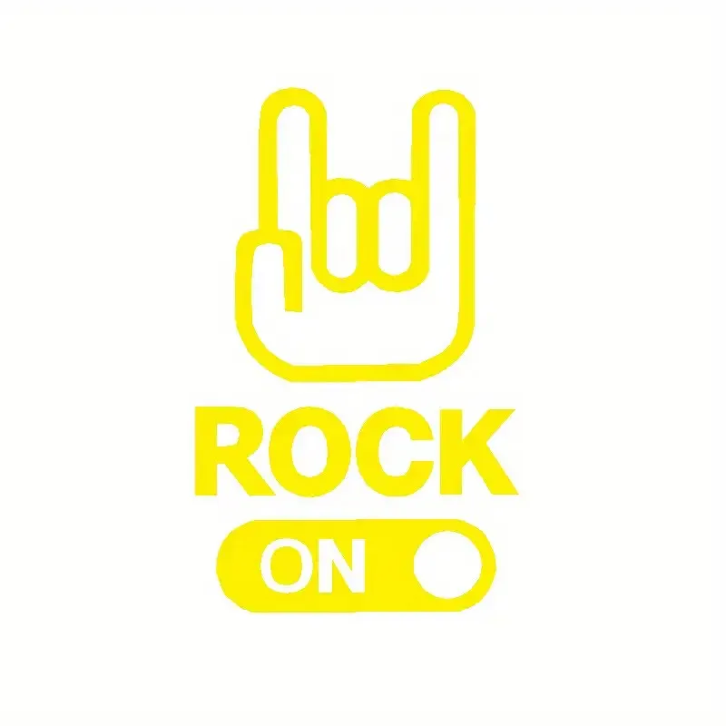 1 قطعة ملصق لفتة اليد الصخرية (ألوان متعددة/ليزر عاكس) 15 سنتيمتر ملصق مضاد للمياه للسيارة المحمول ديكور عالي التصاق