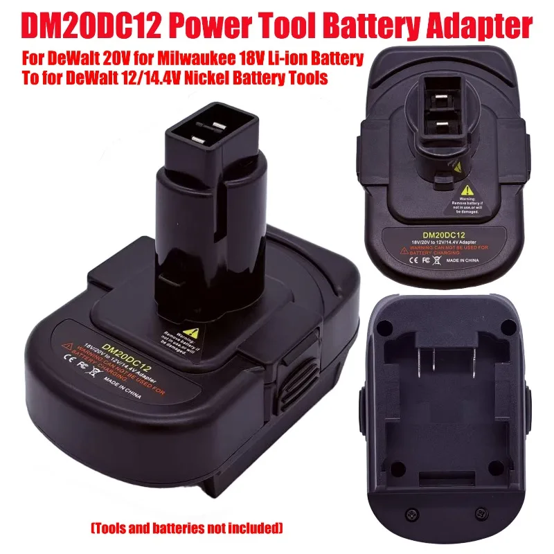 

HAKSINKY DM20DC12 Adapter for DeWalt 20V for Milwaukee 18V Li-ion Battery Convert To for DeWalt 12/14.4V Nickel Battery Tool Use