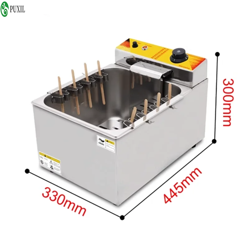 220V/ 110V 12L commercial cheese corn hot dog stick fryer mozzarella frying snack machine