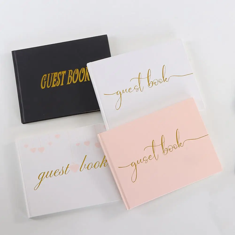 

Wedding Guest Book Bookmark Guest Book Elegant Wedding Baby Shower Guest Book Set with Polaroid Photo Pages for Celebration