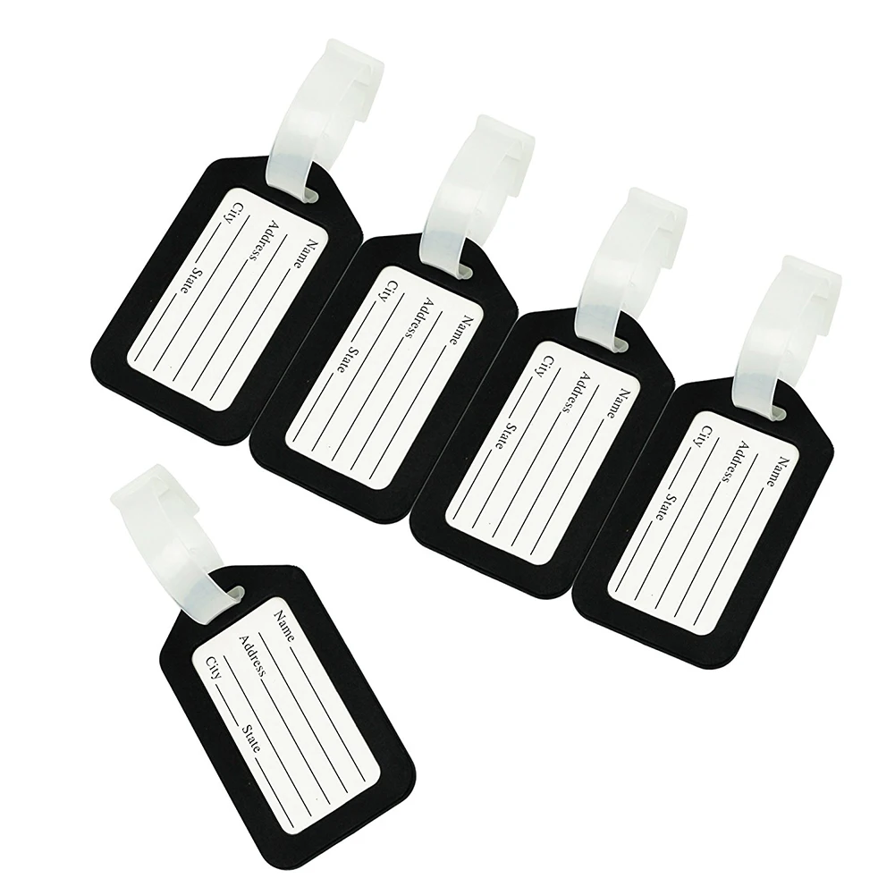 

BAAE 10pcs Luggage Tags Suitcase Label Bag Travel Accessories Black