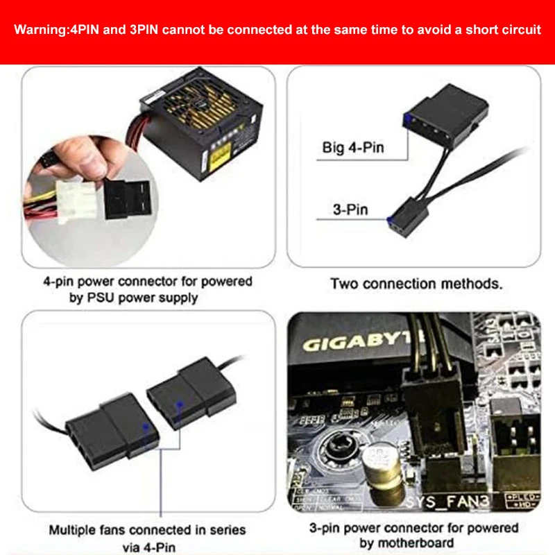 80mm 90mm 120mm 8cm 8025 DC 12v 3pin big 4pin Brushless Computer Cooling Fan PC Fans For Computer Case GPU CPU Cooler Radiator L