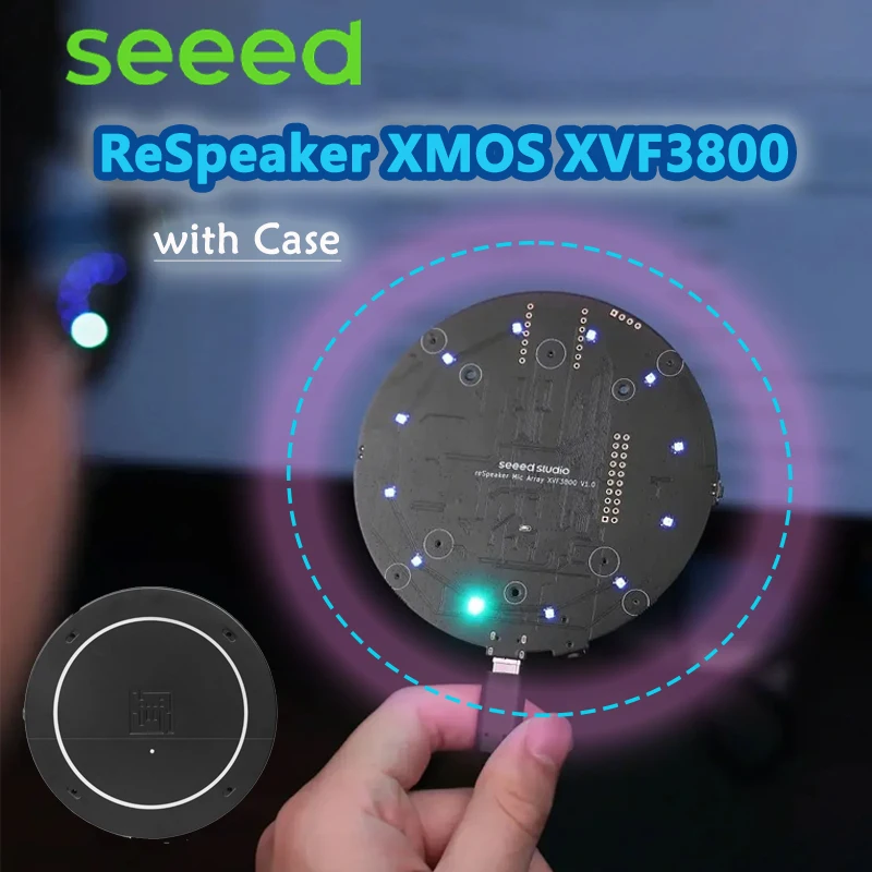 

ReSpeaker XMOS XVF3800,AI-powered 4-Mic Array for Clear Voice in Noise Suppression,AEC AGC DoA VAD,5m 360°far-Field Voice Pickup