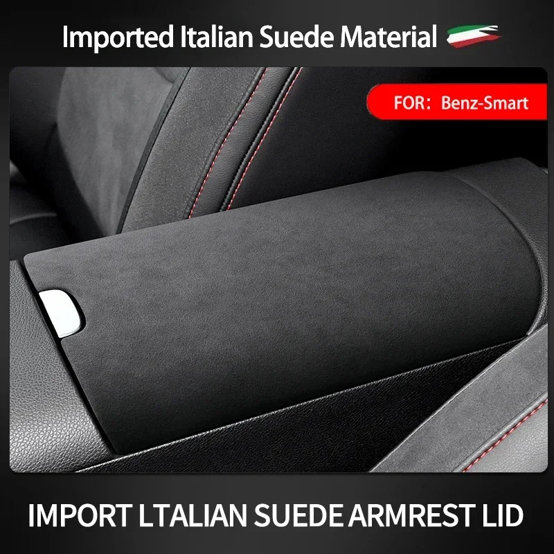 

Top Suede Central Armrest Case Lid Cover Shell Panel For Mercedes Benz SMART Fortwo 1 BRABUS 1 Benz SMART Interior Accessories