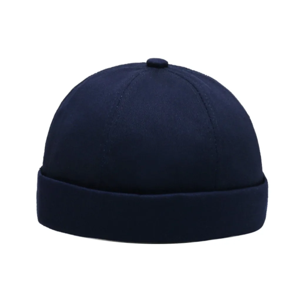 

Street Wear Cotton Brimless Hat Breathable Solid Color Docker Hats Vintage Hip Hop Hats Unisex