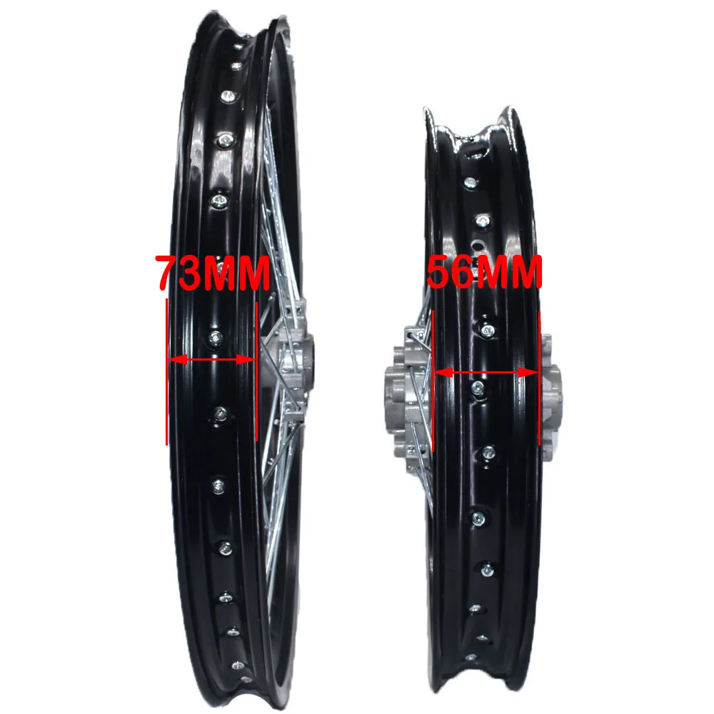 Motorcycle Front 1.60x21 inch and Rear 2.15X18 inch Rims Aluminum Alloy Wheel Rims for Motocross Kayo T2  Pit Bike Dit Bike