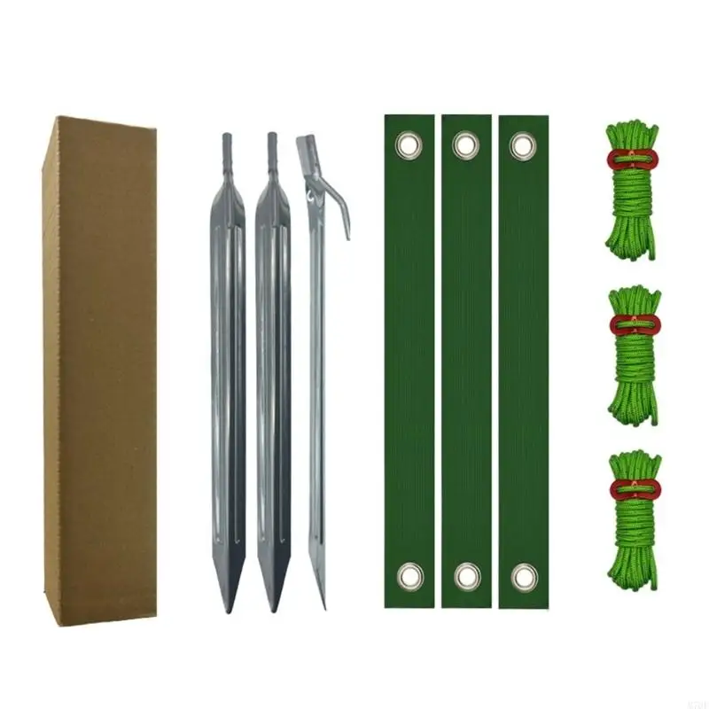M76E Stakes Supports with Strap for Anchoring Newly Planted Trees Against Bad Weather