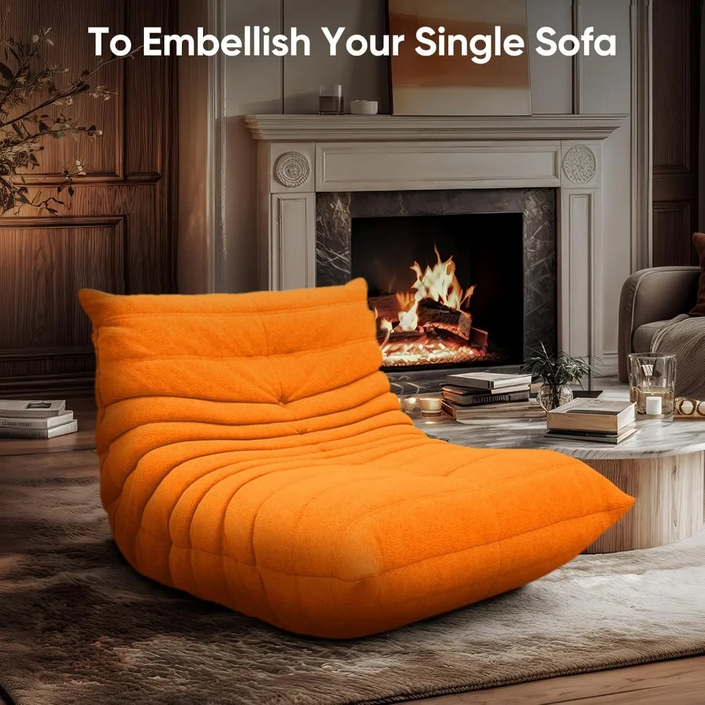 Kursi Bean Bag Ergonomis Busa Memori untuk Dewasa, Alas Anti-Selip Ramah Remaja, Busa Berdaya Tahan Tinggi untuk Dudukan yang Nyaman di Samping Tempat Tidur