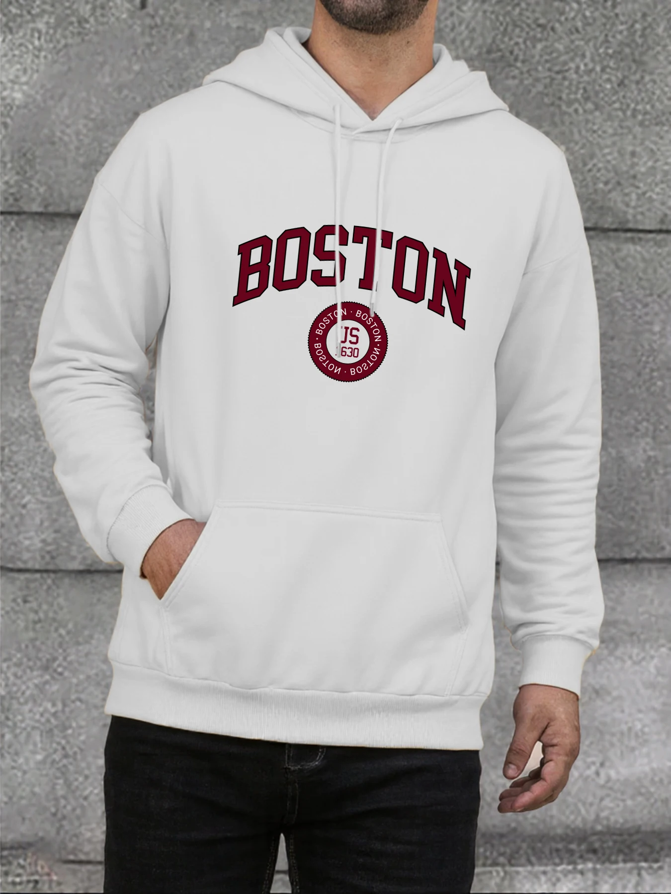 Boston USA Brief Drucken Mans Hoodie Straße Warme Pullover Mode Hip Hop Kleidung Herbst Bequeme Übergroße Männliche Kleidung