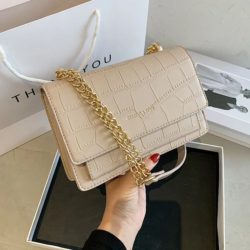 

JBTP New Designer Sac Popular Chain Mini Bags Handbag New Fashion Wild Shoulder/Crossbody Bag Net Red Texture Square Sling Bag