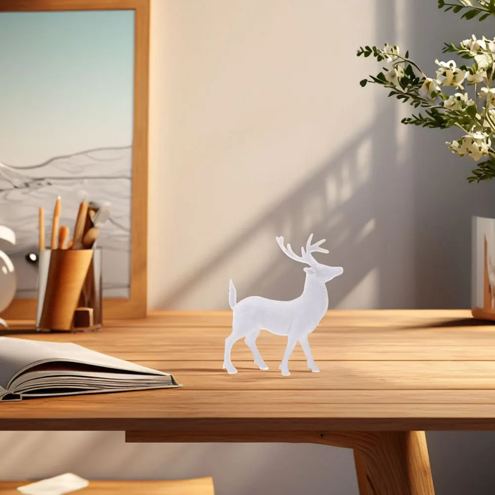

2Pcs Christmas Deer Ornament White Reindeer Decor for Living Room Holiday Theme Desktop Decoration Festive Home Decor Essential