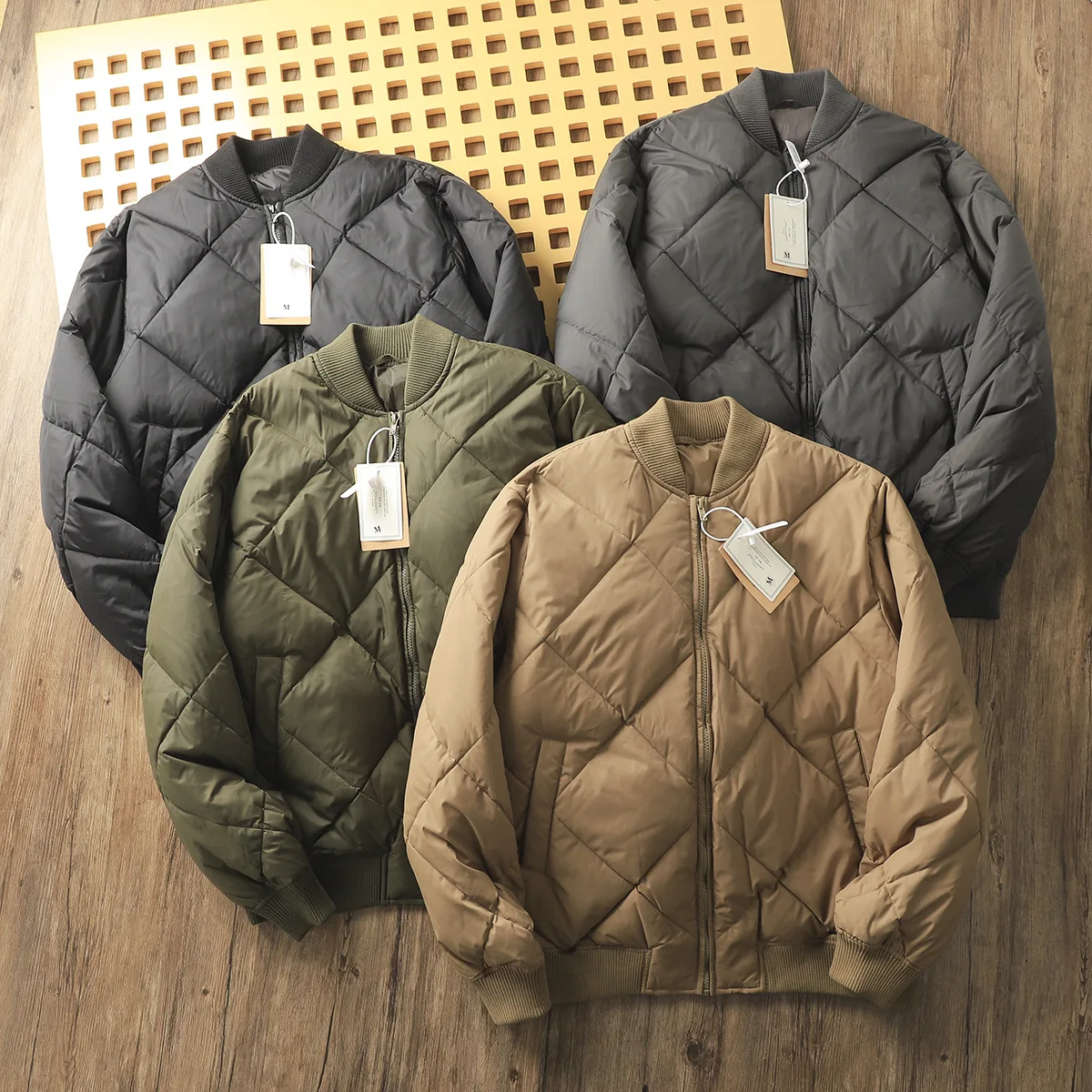 

Men's Thiened Padded Jaet Baseball Collar Casual Warm Winter New Arrival Bird Home Element Polyester Fiber White Du down