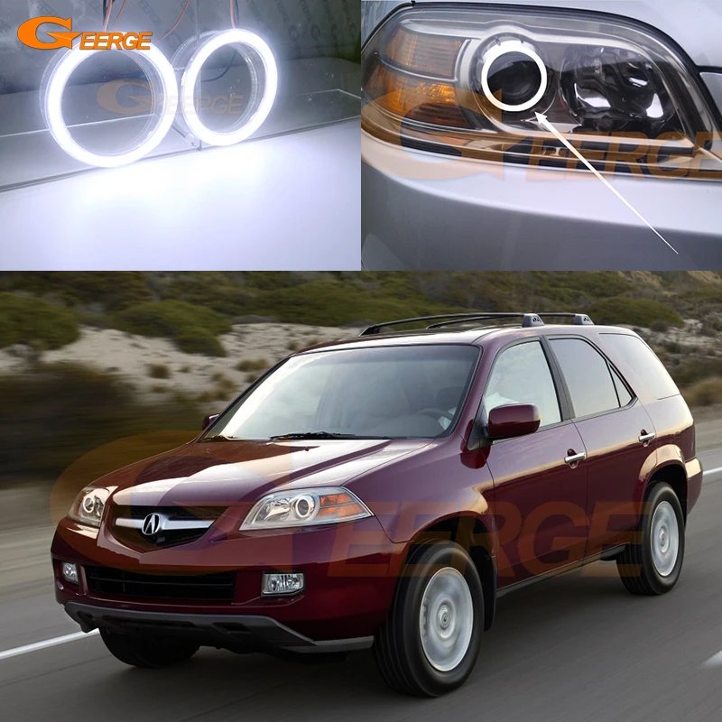 

For Acura Honda MDX 2004 2005 2006 Excellent Ultra Bright COB Led Angel Eyes Kit Halo Rings