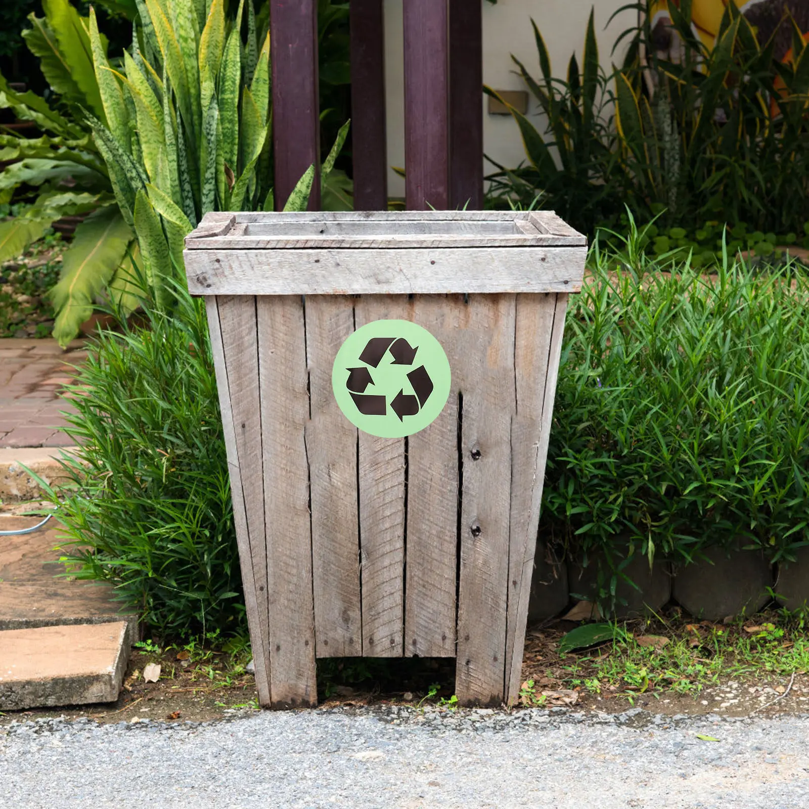 

Luminous Trash and Recycle Stickers Heavy-Duty PVC Self-Adhesive Garbage Classification Signs for Indoor Outdoor Flat Surfaces