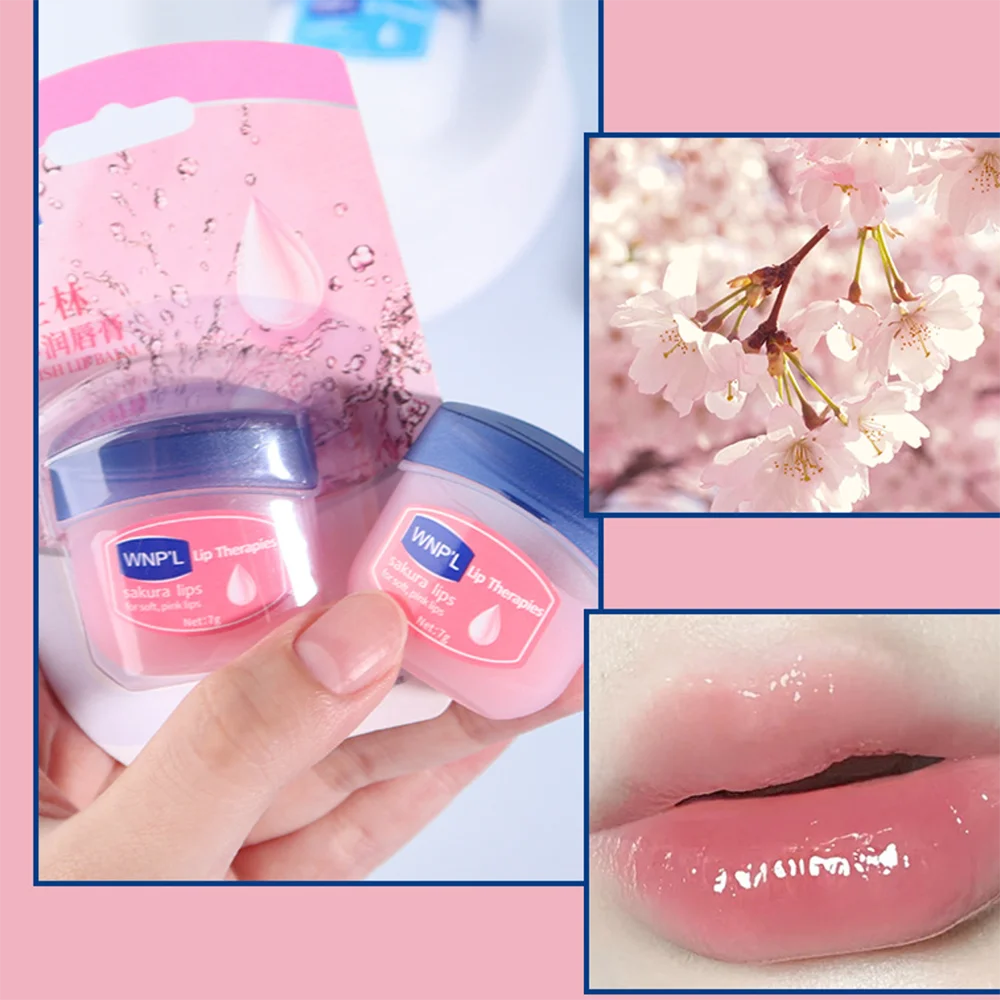 

4Pcs Vaseline lipstick Moisturizing Lip Mask Sakura Peach Repair Lips for Men and Women Fades Lip Lines Lip Care Lip Balm Honey