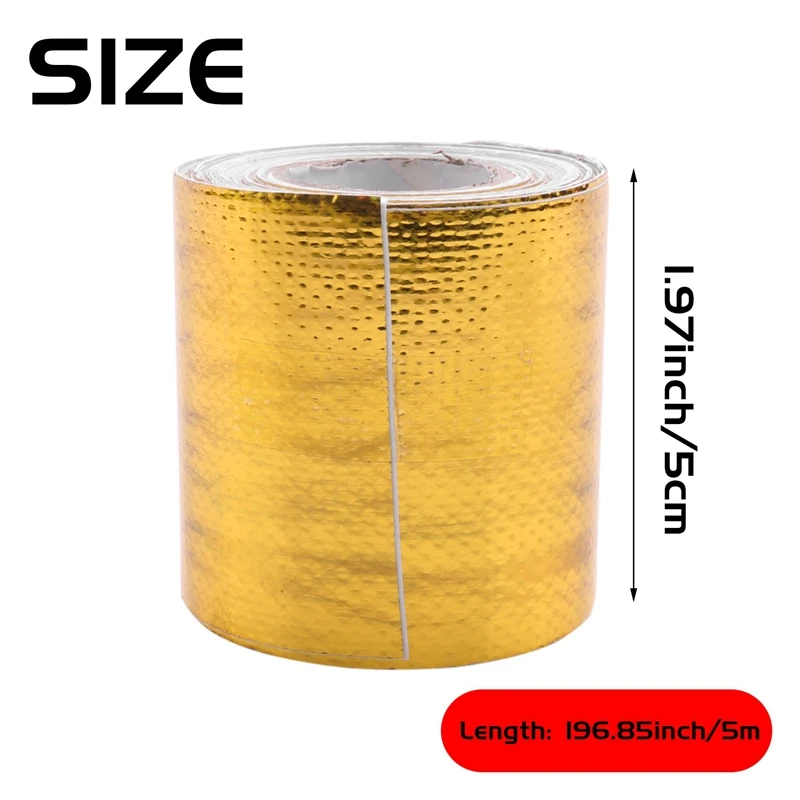 Reflect A Gold Thermal Tape Air Intake Heat Insulation Shield Wrap Reflective Heat Barrier Self Adhesive Engine