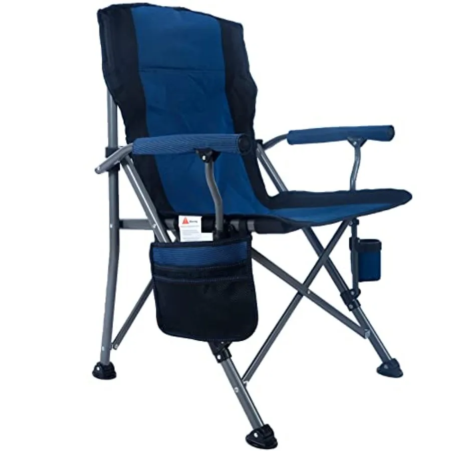 

Camping Chair for Adults, Heavy Duty 330lbs Capacity Folding Chairs for Outdoor, 600D Oxford Mesh High Back Camping Chairs with