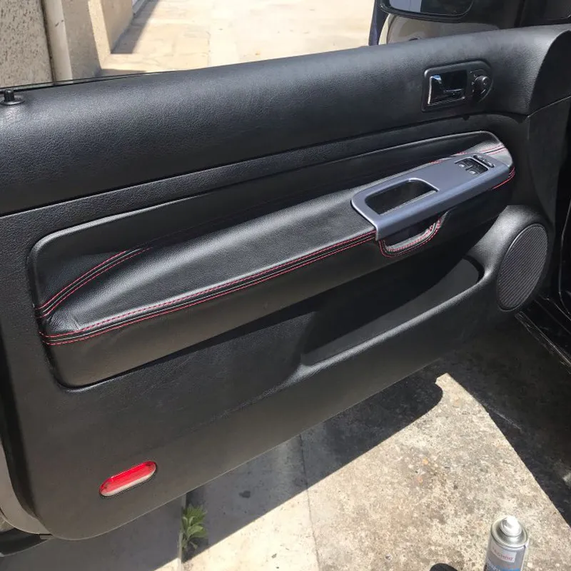 LHD para VW Golf 4 MK4 Bora Jetta 1998 - 2000 2001 2002 2003 2004 2005 solo 2 puertas manija de puerta de coche Panel de reposabrazos cubierta de cuero