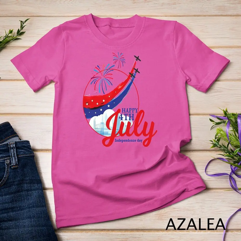 Happy 4th Of July American Flag Fireworks Patriotic Outfits Unisex T-shirt