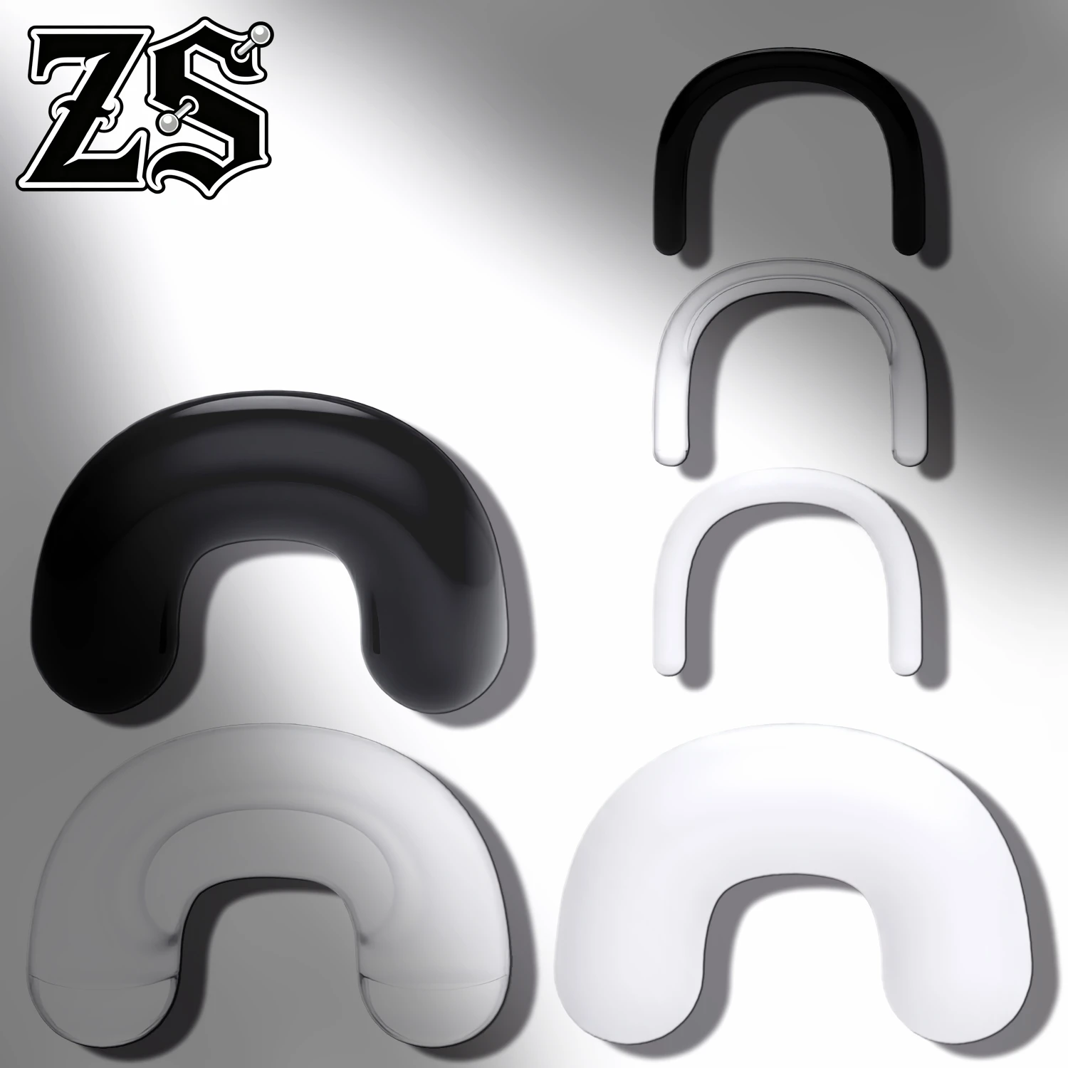 ZS 1 Piece 16G/14G Acrylic 2-6MM Septum Rings Women Men Nose Piercings Clear White Black Flesh Strecher Expander Body Piercings
