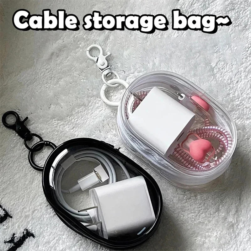 Transparent Data Cable Charger Storage Bag Cable Organizer Waterproof Travel Bag Organizer Mobile Phone Charger Protective Case