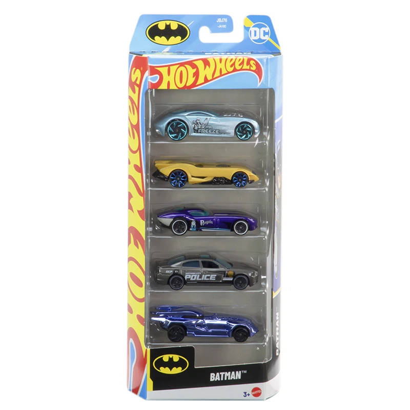 Hot Wheels 1806 5-Pack HW Getaways Track Builder Batman X-Raycers Street Beasts Series 1/64 Diecast Model Cars Toy JBJ78 HTV51