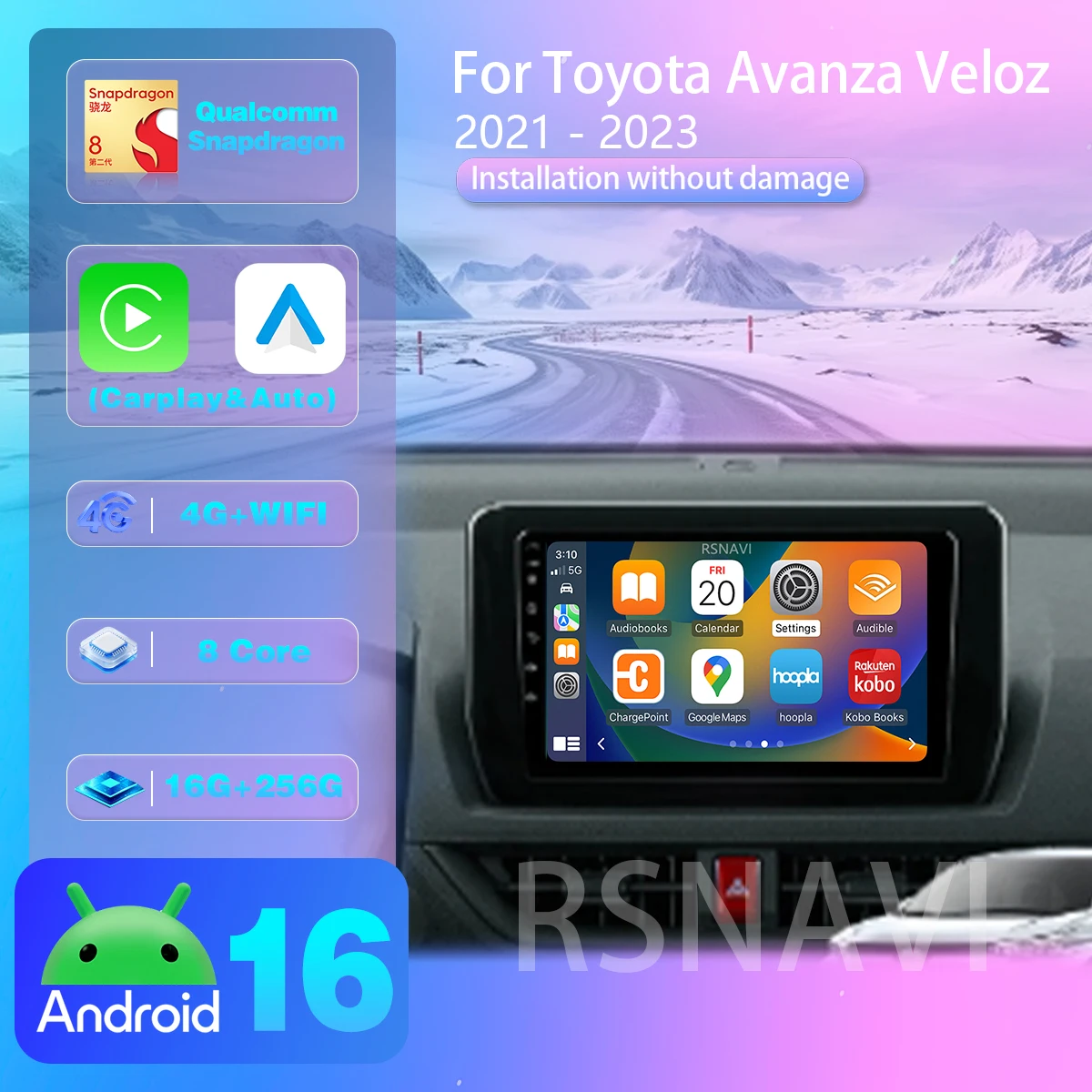 Android 16 para Toyota Avanza Veloz 2021 - 2023, Reproductor de Radio para Auto con Carplay, Qualcomm, DSP, Multimedia, Estéreo, Plug and Play, wifi