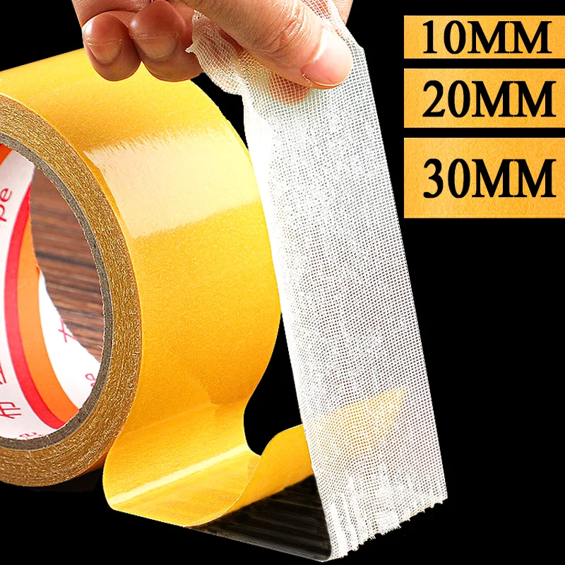 Double-Sided Adhesive Tape High-Viscosity Carpet Leather Wall Floor Fixing Yellow Mesh Grid Carpet Adhesive Tape Household Tool