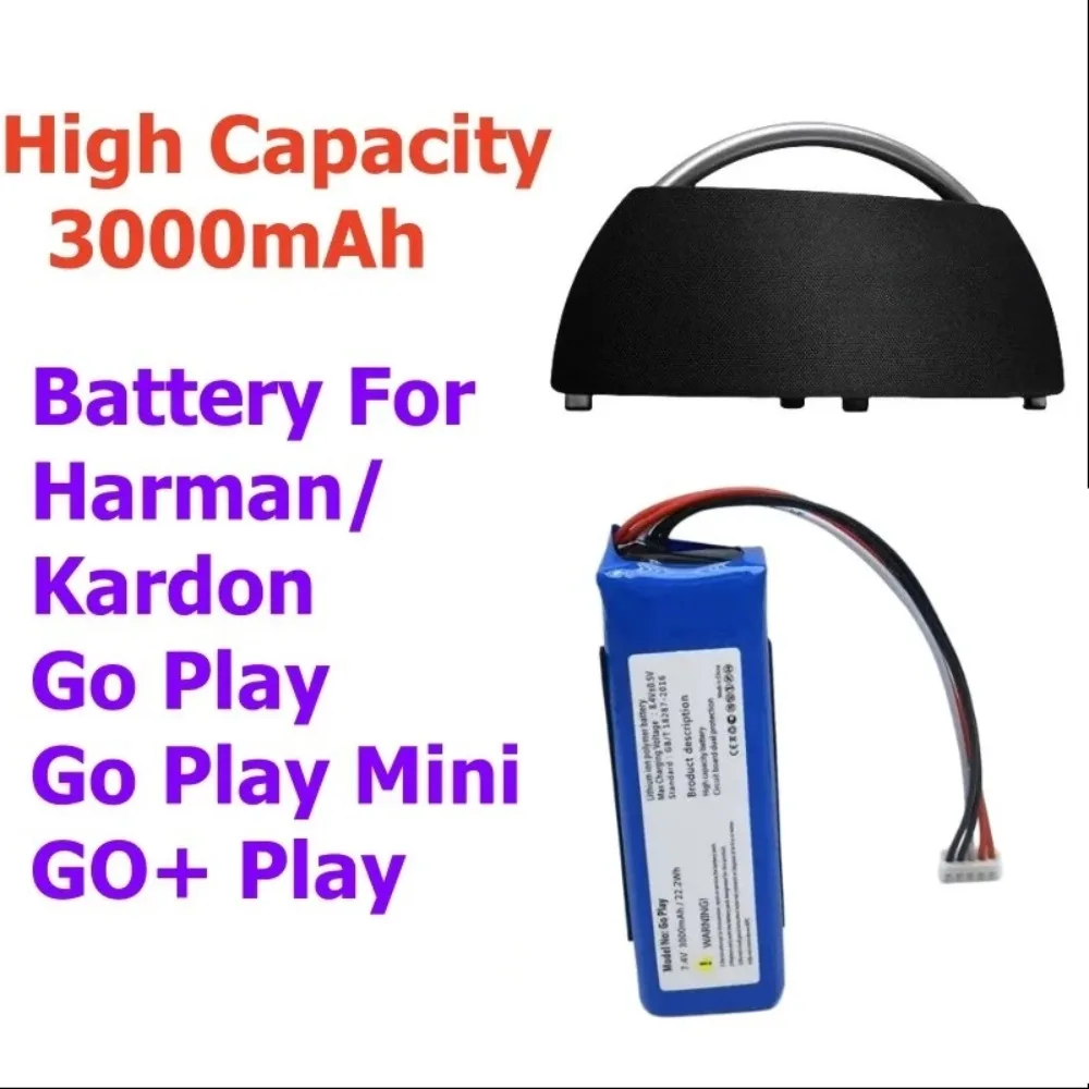 Fast Shipping CP-HK06 7.4V 3000mAh Speaker Battery for Harman/Kardon Go Play Go Play Mini GO+ Play GSP1029102 01 High Capacity