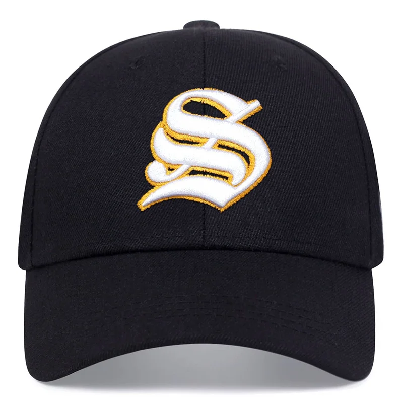 Unisex Baseballkappen mit S-Buchstaben und seitlicher Tiger-Stickerei, verstellbar, für Frühling und Herbst, lässiger Sonnenschutzhut – Detail 6