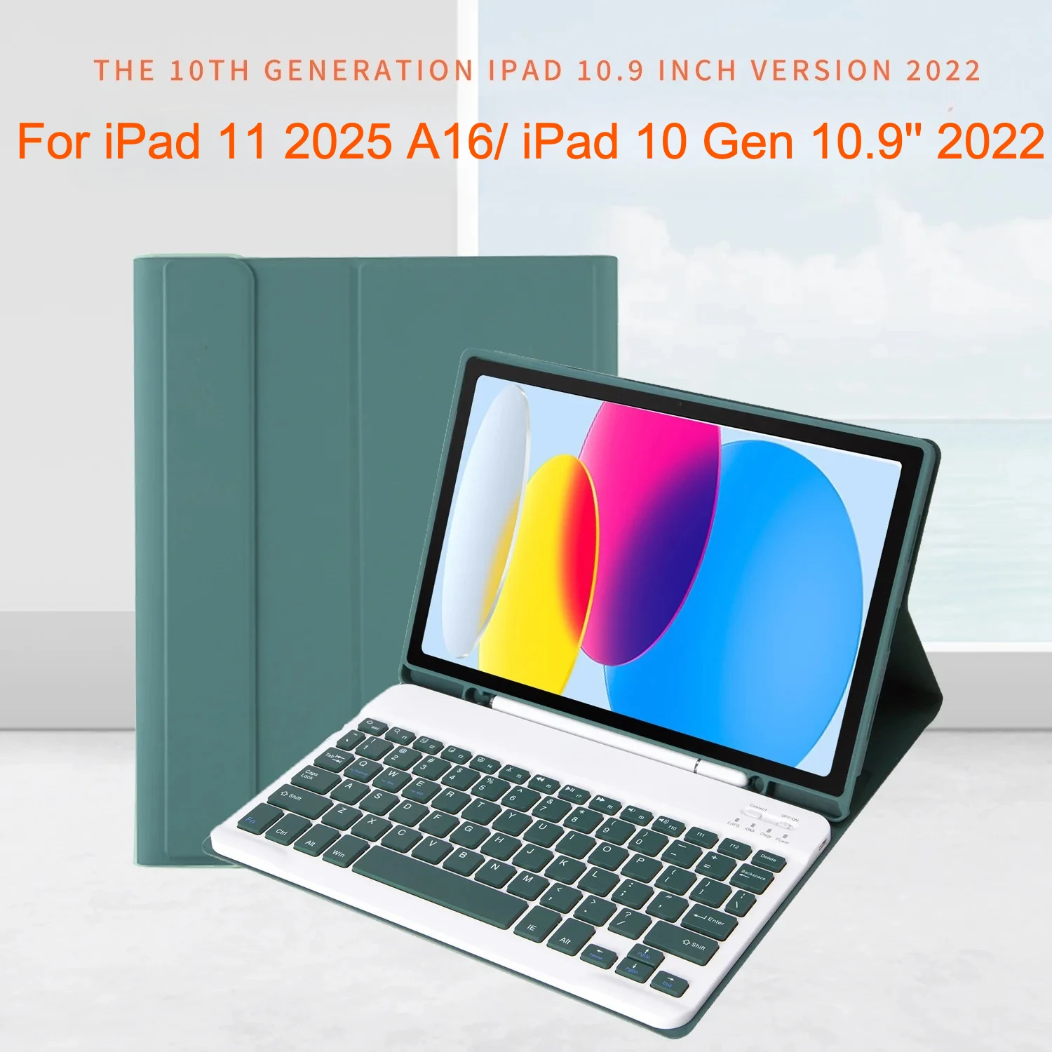 

Чехол-клавиатура для iPad 11 2025 A16, чехол для клавиатуры для iPad 10-го поколения 10,9 дюйма, 2022, русская, корейская, испанская, арабская клавиатура