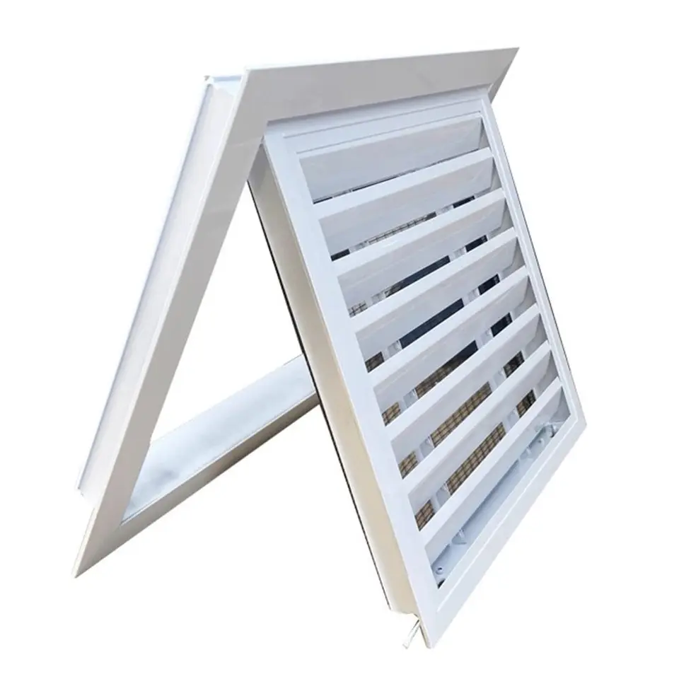 Rejilla de ventilación cuadrada de aluminio con malla, cubierta de rejilla de aire blanca para pared, techo, conducto, baño y cocina (200 x 300 mm
