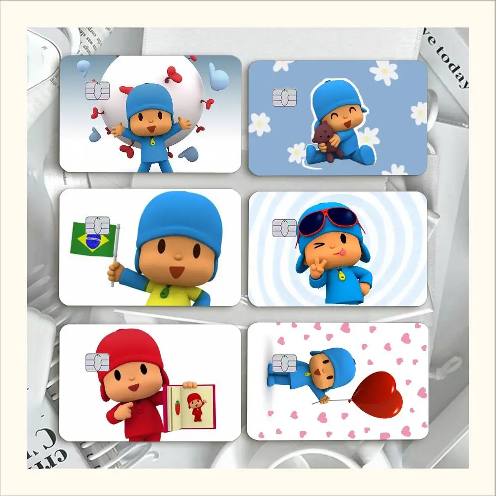 Cartoon P-Pocoyos   Waterproof Film Skin Cover Credit Card Stickers Debit Front Bank Bus Pass