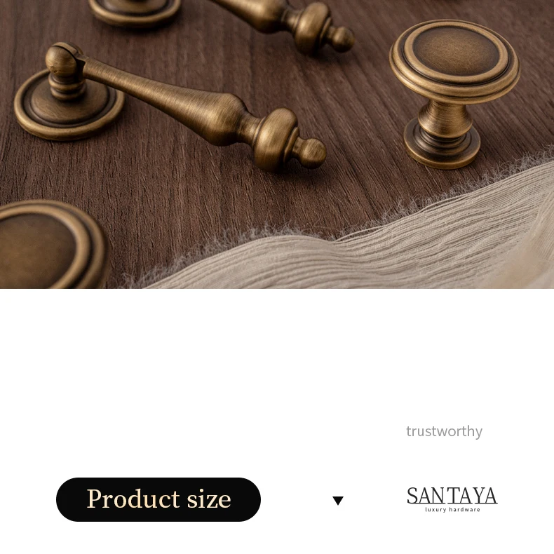 Brushed antique brass furniture handle 18