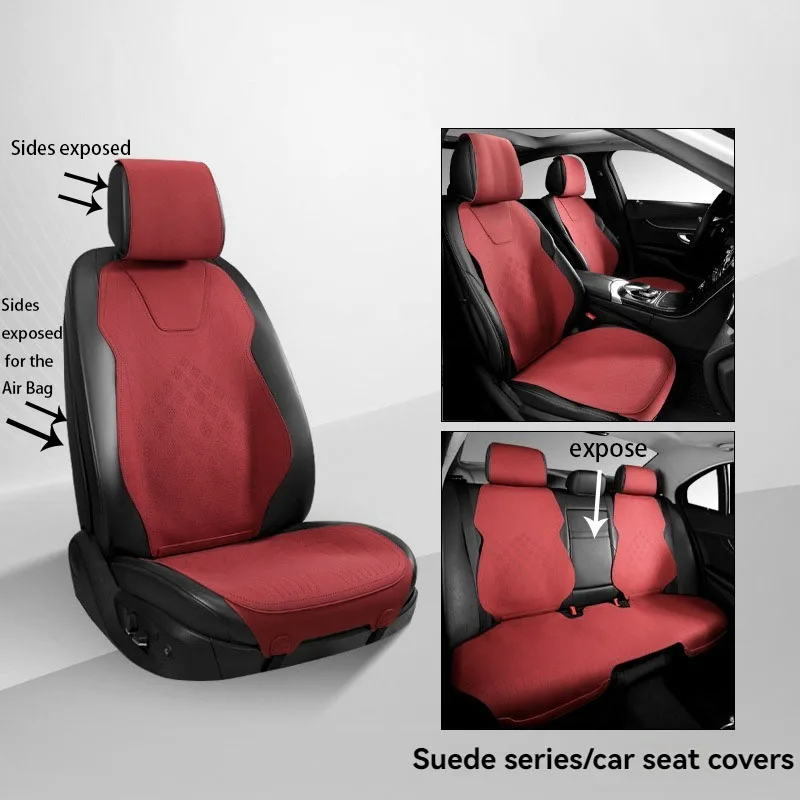 PKQ High-end Suede Leather Car Seat Cover All season/Breathable/Leather Car Seat Protector, Seat Cushion for Cadillac